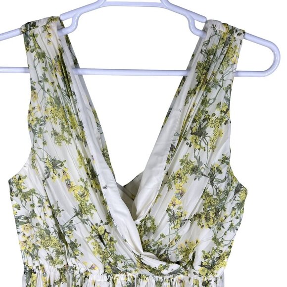 Alex Marie Size 16 White Green Floral Pleated Midi Easter Spring Dress MSRP $149 - Picture 9 of 16